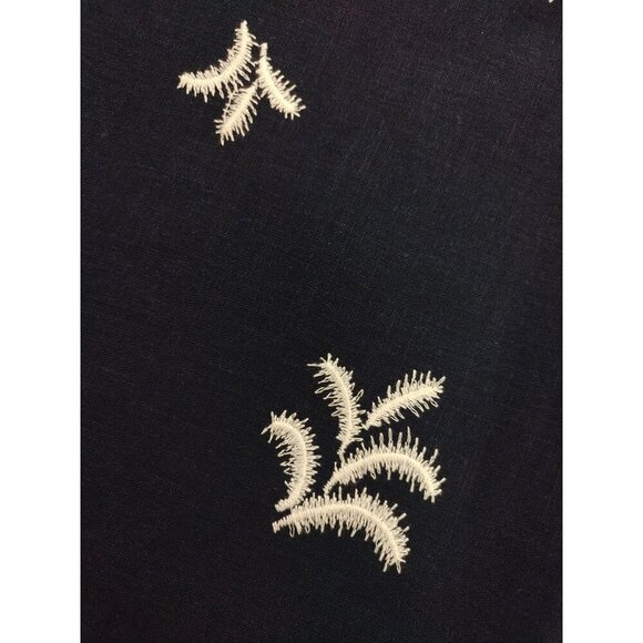 Navy & White Wide-Leg Embroidered Pants By Elie Tahari  Womens Size M. NWT. - Picture 5 of 7